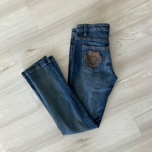 Style & Co. Blue Straight Leg Jeans with Embellished Pocket